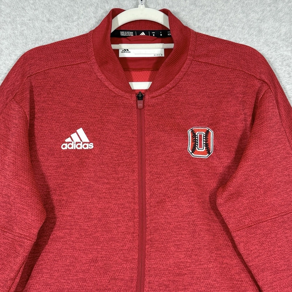 Adidas Jacket‎ Mens Medium Team Issue Bomber Full Zip Long Sleeve Baseball Red